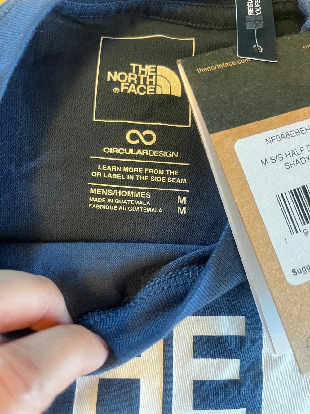 The North Face Men's Short Sleeve Tee in Blue with White Logo NWT